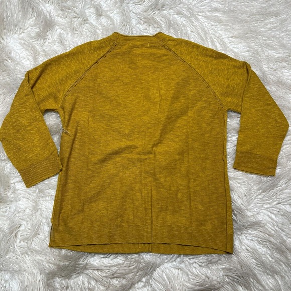 WHITE STUFF ANCHOR MARL WOMENS CARDIGAN MUSTARD YELLOW SWEATER LINEN - Picture 5 of 5
